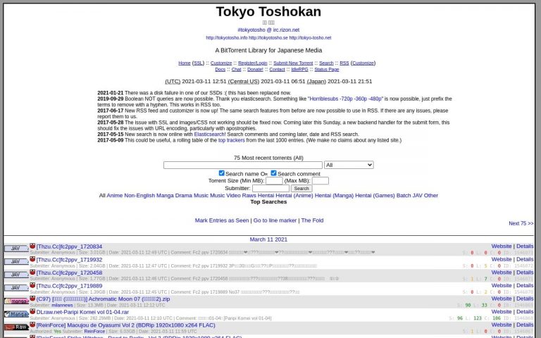Tokyotosho - top Porn Torrent Sites List